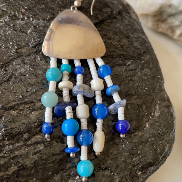 Vintage Native American Dangle Beads Earrings - Picture 3 of 12